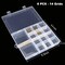 6 Pack 14 Grids Plastic Organizer Box with Dividers, Clear Tackle Box Organizers and Craft Storage, 14 Compartment Organizer Boxs Fishing Organizer Box for Art DIY Beads Organizer